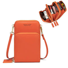 Women's Crossbody Cellphone Purse with 3 Zipper Bags