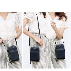 Women's Crossbody Cellphone Purse with 3 Zipper Bags