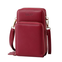 Women's Crossbody Cellphone Purse with 3 Zipper Bags