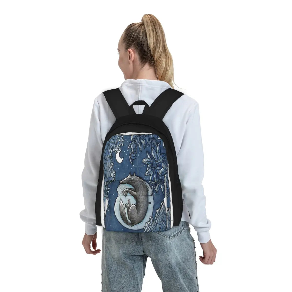 Night Wolf Backpacks Men's Bag School Bags For Boys