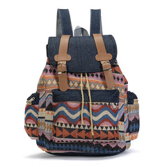 National Style Teenager School Bags Outdoor Travel Men Canvas Backpack