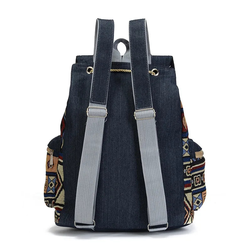 National Style Teenager School Bags Outdoor Travel Men Canvas Backpack