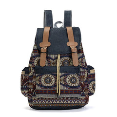 National Style Teenager School Bags Outdoor Travel Men Canvas Backpack