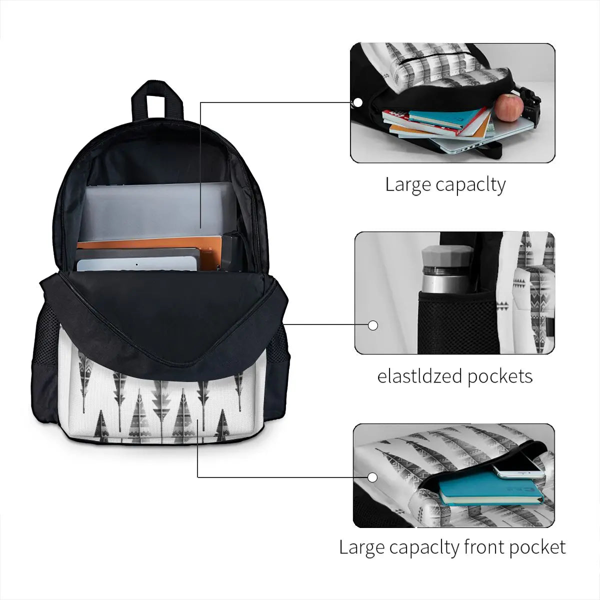 Native Bling Monochrome Backpacks Men's Backpacks Bags
