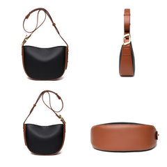 Soft Cow Leather Bucket Handbag Women Shoulder Crossbody Bag