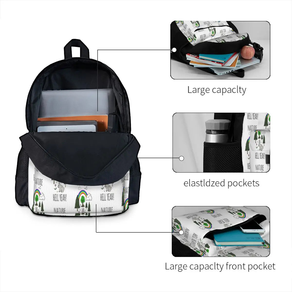 Nature Hell Yeah Backpacks Men's & Women's Eco Friendly Travel Backpack