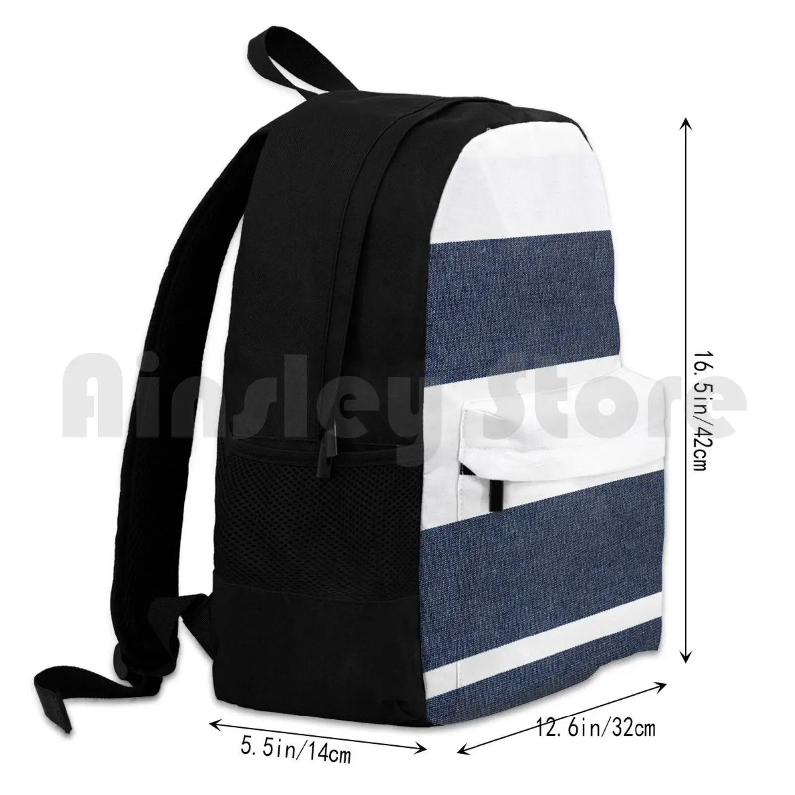 Navy & Stripes Outdoor Hiking Backpack Waterproof Camping Travel Mens