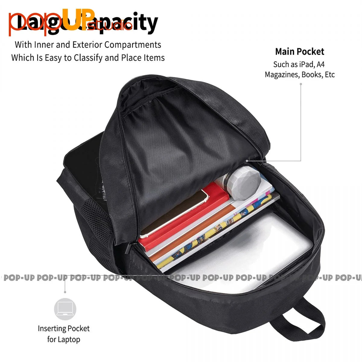 Necrophagist Mors Backpack Large Capacity Creative Gym Tote Bag