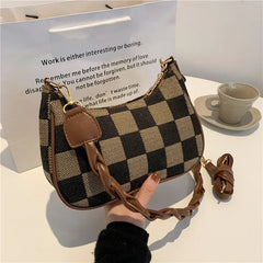 Net Red Retro Chessboard Lattice Underarm Bag Women's Autumn And Winter Versatil