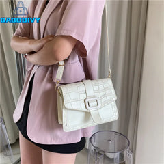 Vintage Crocodile Pattern Shoulder Bag Women PU Leather Crossbody Bags