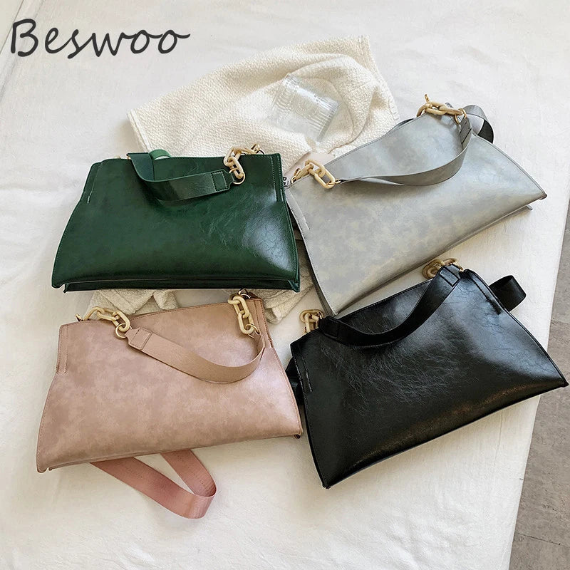 Soft Leather Shoulder Bags for Women Large Capacity Female Bag
