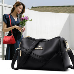 Women Shoulder Bags Soft PU Leather Classic Messenger Bag Geometric Crossbody