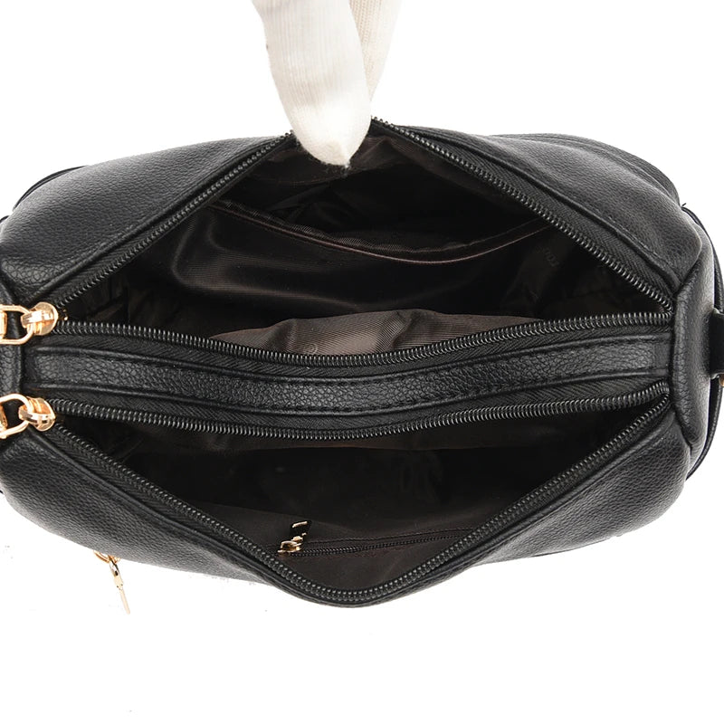 Women Shoulder Bags Soft PU Leather Classic Messenger Bag Geometric Crossbody