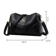 Women Shoulder Bags Soft PU Leather Classic Messenger Bag Geometric Crossbody