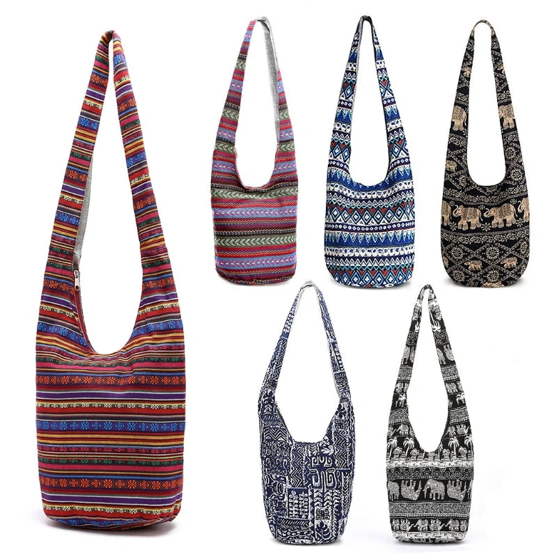 Women Ethnic Hippie Bucket Bag Fringe Large Tote Travel Bag