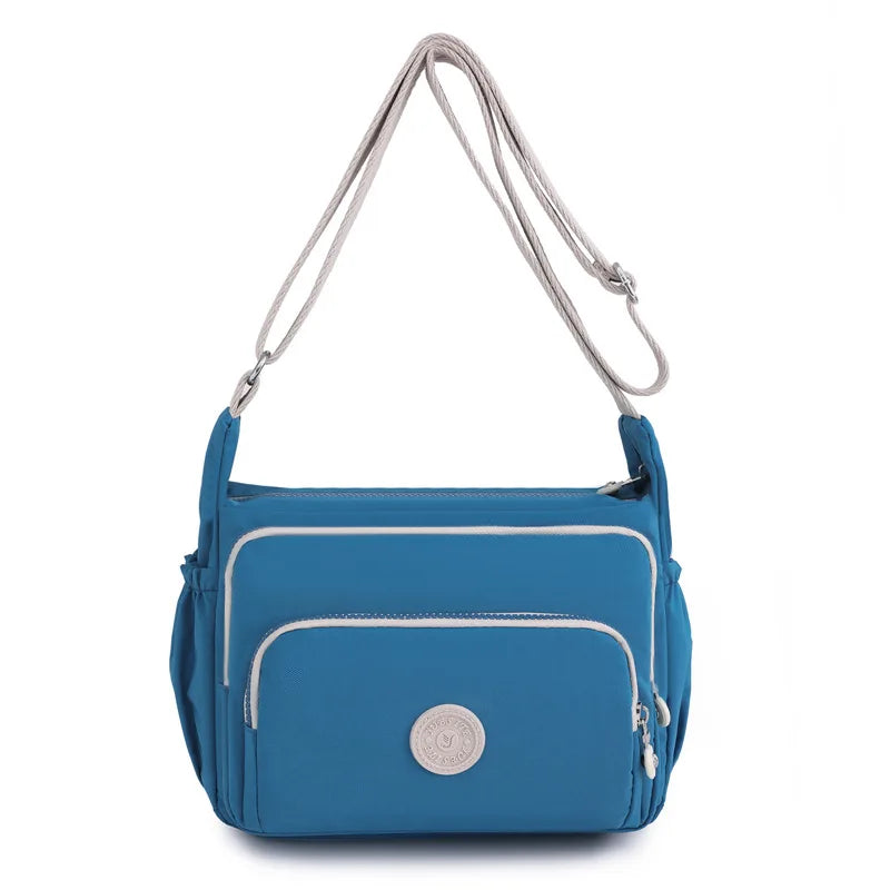 Multi-Layers Crossbody Shoulder Bags for Women Female Waterproof Nylon Solid Mes