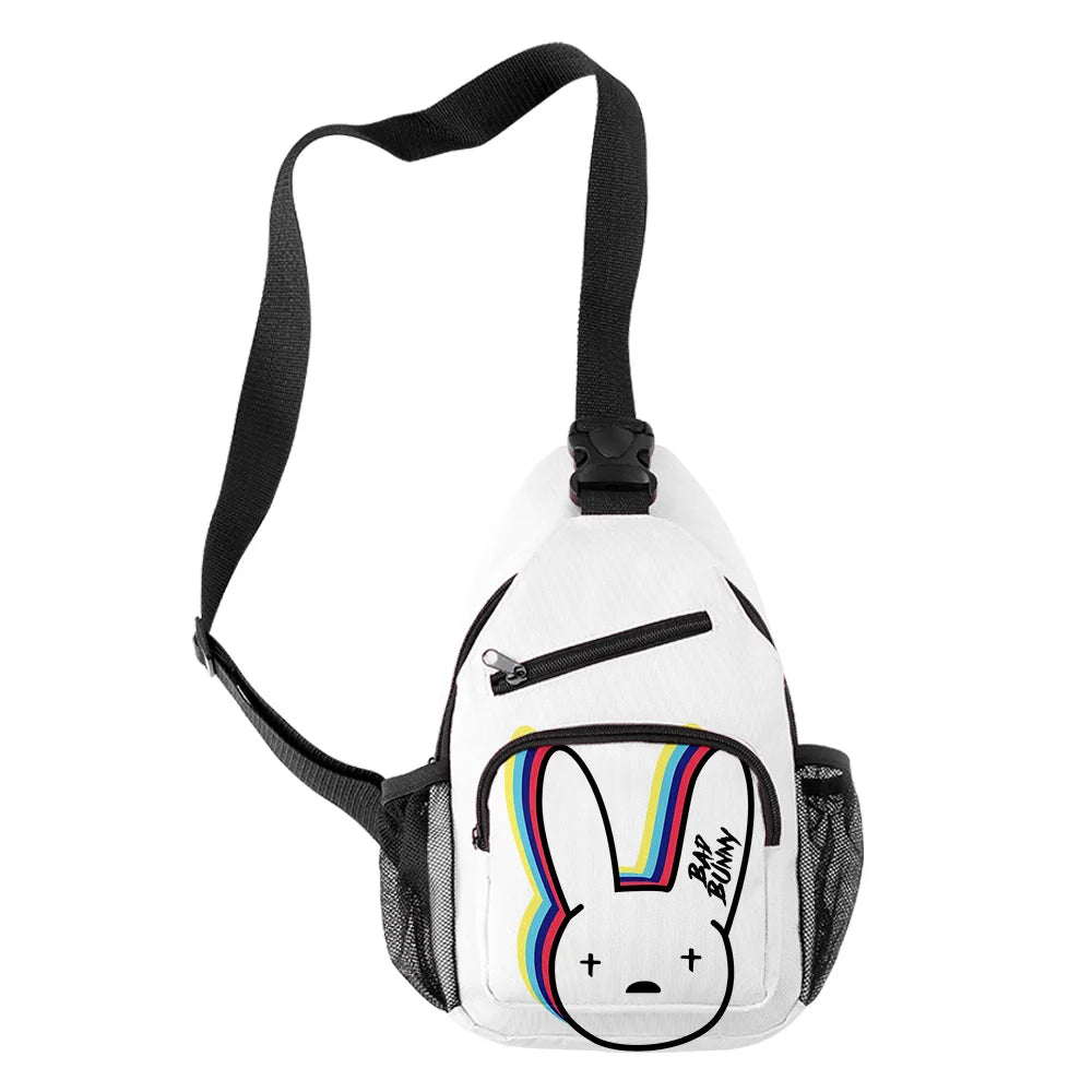 Bad Bunny Chest Bag Waterproof Outdoor Crossbody Streetwear Shoulder Bags