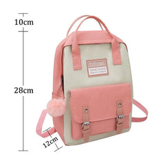 5Pcs Canvas Backpacks School Bags for Teenage Girls Bookbags Students