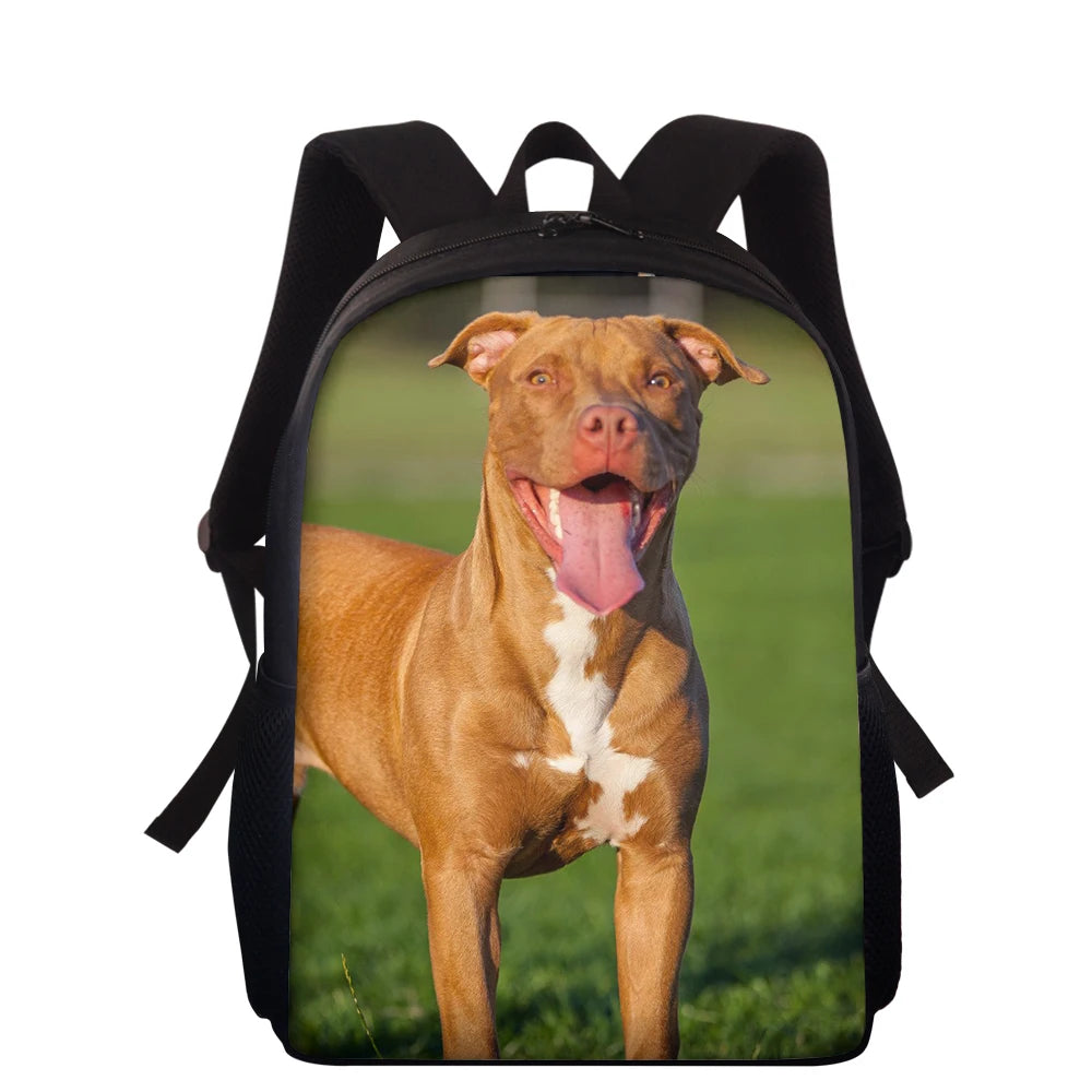 Large Dog Print School Backpack 15 Inch Bag Customize Mochila Escolar