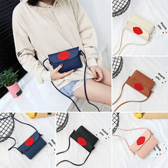 Women's Red Lips Printing Mini Shoulder Bag