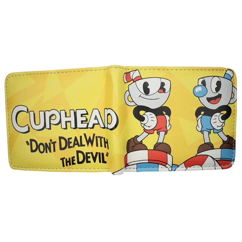 Cuphead Wallet Short Wallets PU Leather Men's Purse