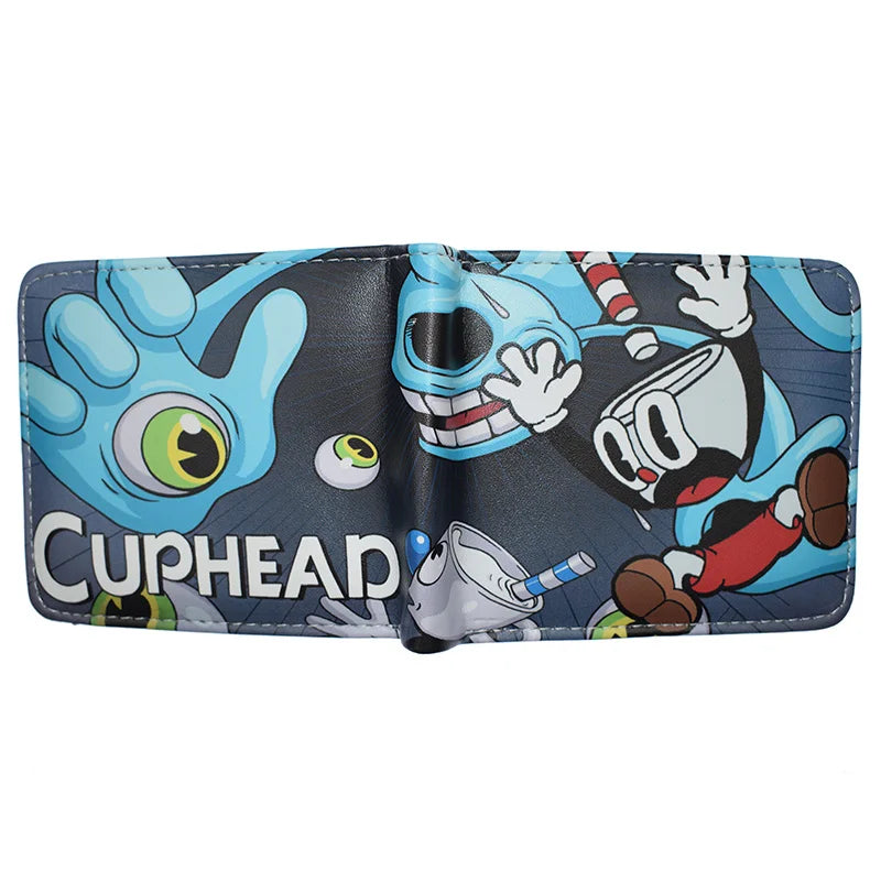 Cuphead Wallet Short Wallets PU Leather Men's Purse