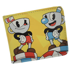 Cuphead Wallet Short Wallets PU Leather Men's Purse