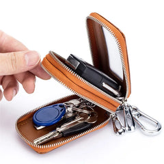 Arrival Leather Key Holders Double Zipper Square Home Key Case
