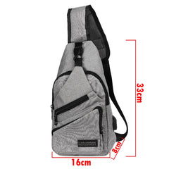 Arrival Men's Shoulder Bag USB Charging Crossbody Anti Theft Chest Bag