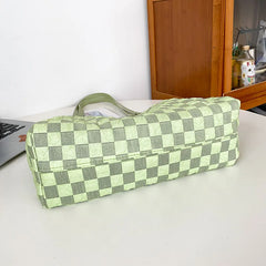 Plaid Shoulder Bags for Women Vintage Large Capacity Totes