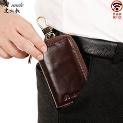 Vintage Style Leather Key Holders for Men Multi-function Key Wallet