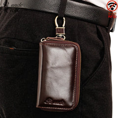 Vintage Style Leather Key Holders for Men Multi-function Key Wallet