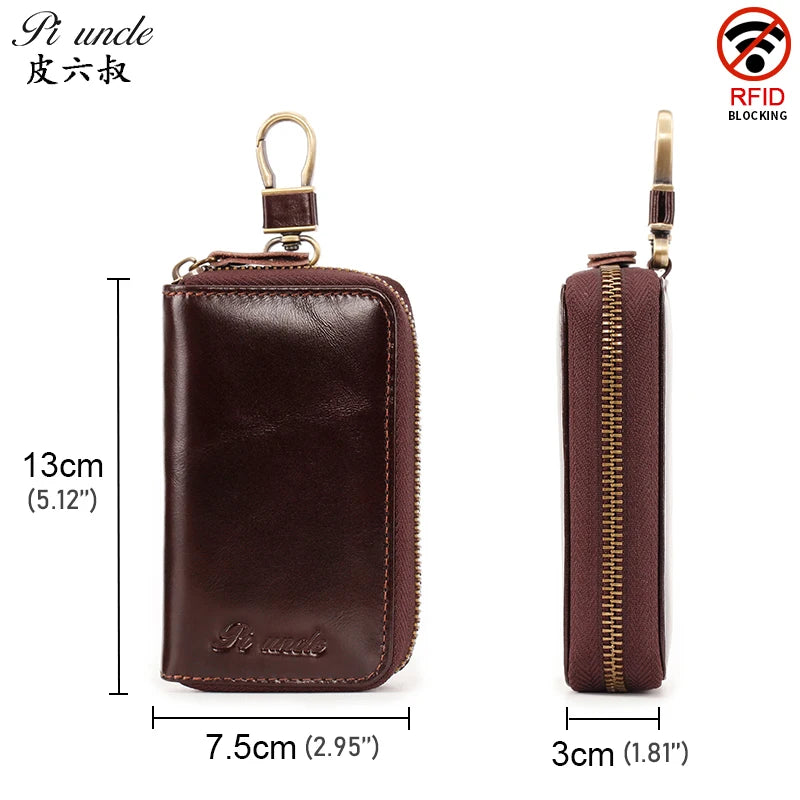 Vintage Style Leather Key Holders for Men Multi-function Key Wallet