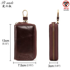 Vintage Style Leather Key Holders for Men Multi-function Key Wallet