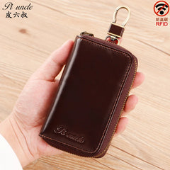 Vintage Style Leather Key Holders for Men Multi-function Key Wallet