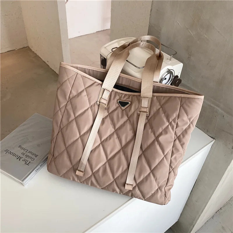 Autumn Winter Lady Shoulder Bag High Nylon Handbags Large Capacity Shopper Bag W