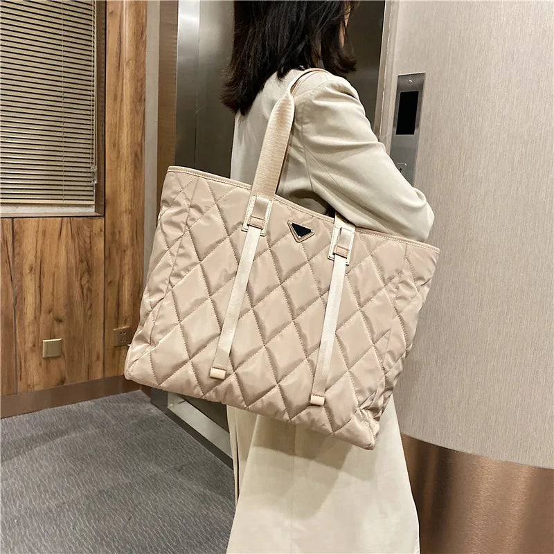 Autumn Winter Lady Shoulder Bag High Nylon Handbags Large Capacity Shopper Bag W