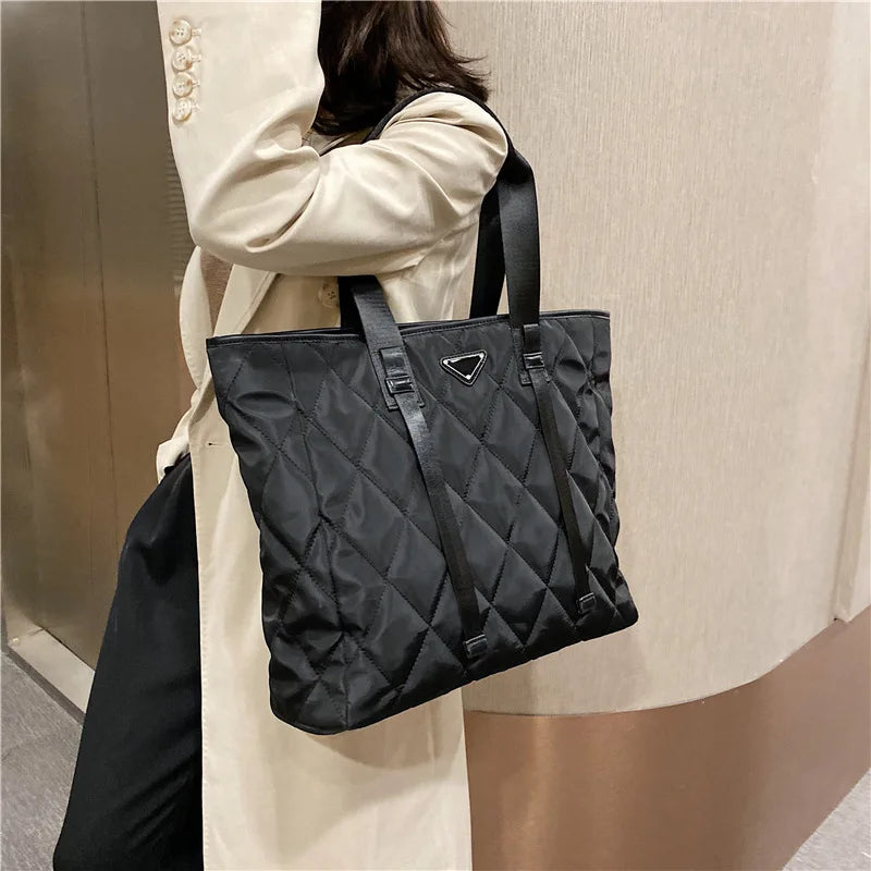 Autumn Winter Lady Shoulder Bag High Nylon Handbags Large Capacity Shopper Bag W