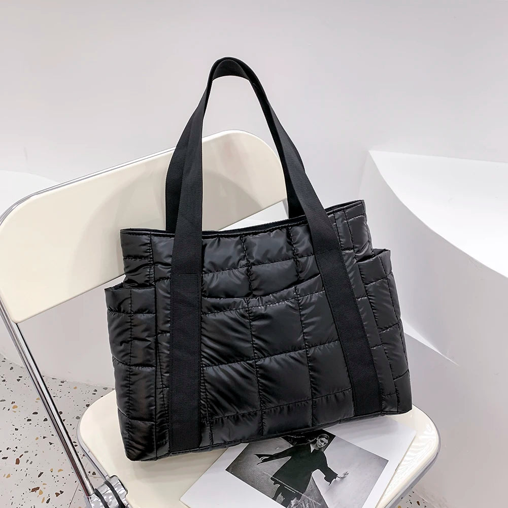 Nylon Women Handbags Quilted Shoulder Bags Large Capacity Tote