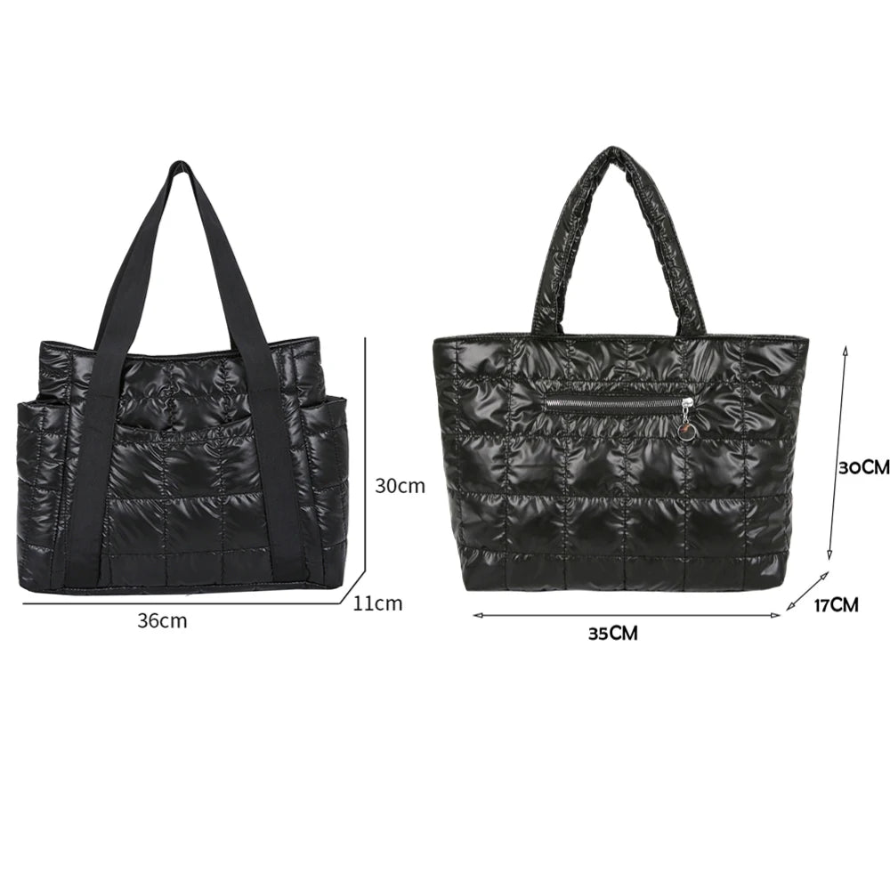 Nylon Women Handbags Quilted Shoulder Bags Large Capacity Tote