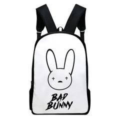 Bad Bunny Backpack Middle School Large Capacity Zipper Laptop P