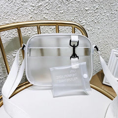 Women Shoulder Bag Transparent Beach Bag PVC Zipper Casual Messenger Bag