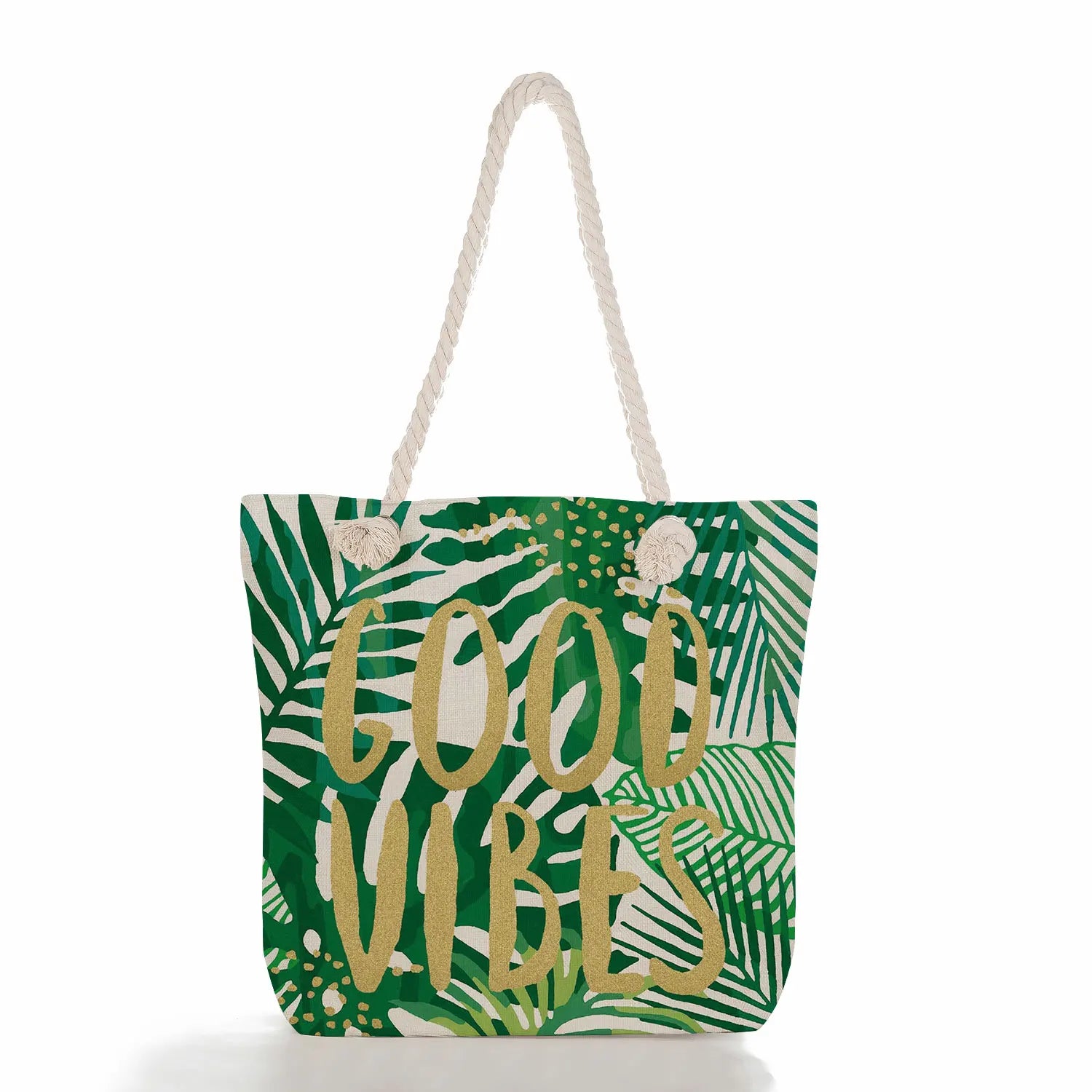 Tropical Palm Monstera Leaves Beach Tote Bag Women Summer Large Capacity