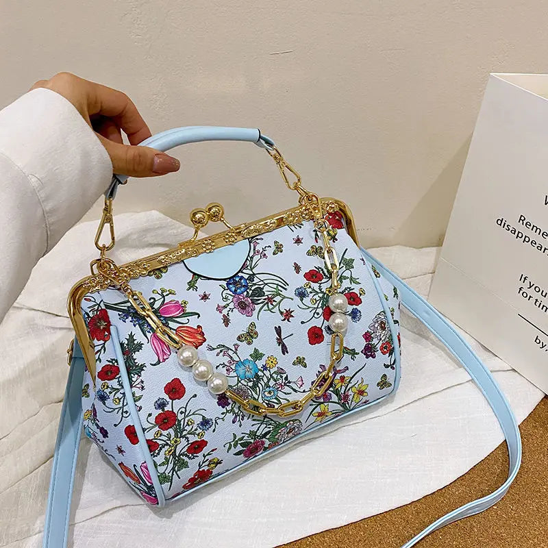 Vintage Flowers Crossbody Bag Women's Handbags Purses Shoulder Bags