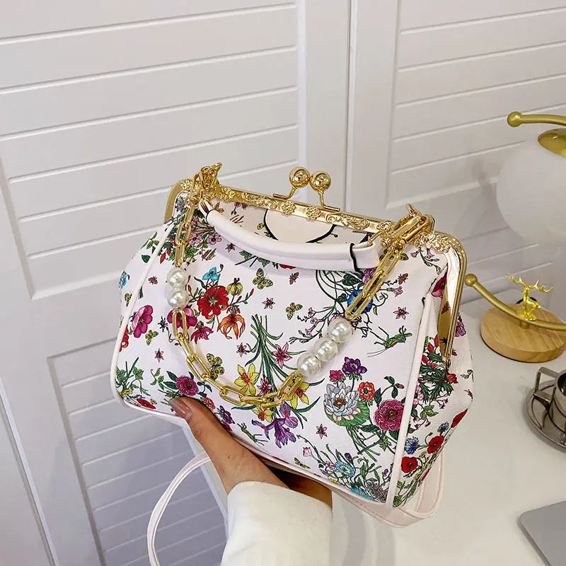 Vintage Flowers Crossbody Bag Women's Handbags Purses Shoulder Bags