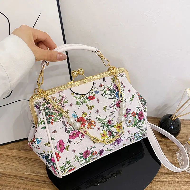 Vintage Flowers Crossbody Bag Women's Handbags Purses Shoulder Bags