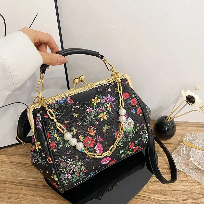 Vintage Flowers Crossbody Bag Women's Handbags Purses Shoulder Bags