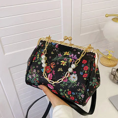 Vintage Flowers Crossbody Bag Women's Handbags Purses Shoulder Bags