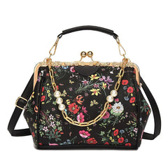 Vintage Flowers Crossbody Bag Women's Handbags Purses Shoulder Bags