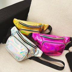 Holographic Glitter Fanny Pack Crossbody Belt Bag Phone Purse